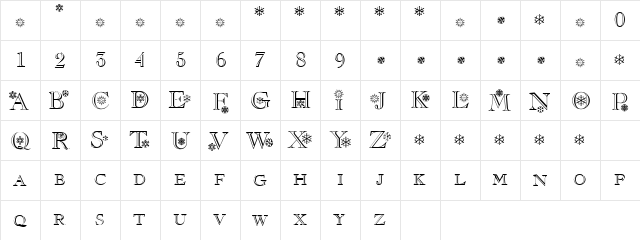 Christ_mas Normal  glyph index