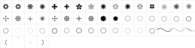 fb_simple Regular  glyph index