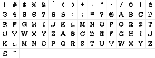 Redwood Creek Regular  glyph index