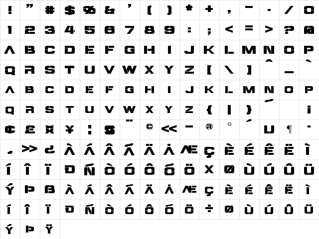 Steiner Regular  glyph index