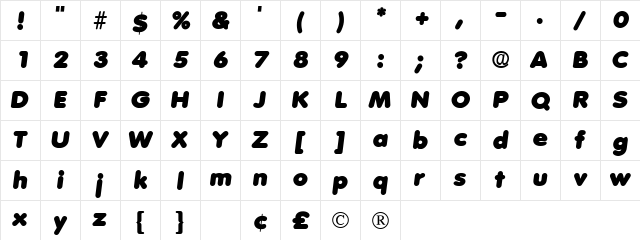 Adera Display SSi Italic  glyph index