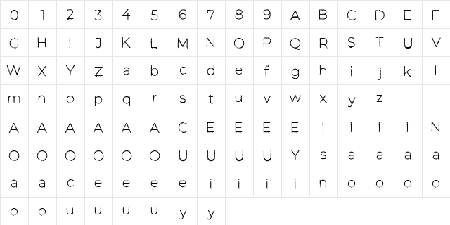 Greepes Regular  glyph index