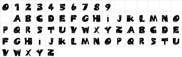 101! Marie LuvZ CatZ Regular  glyph index