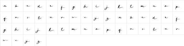 haina Regular  glyph index