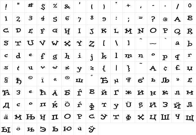 DoloresCyG ExtraBold  glyph index