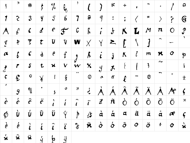 InSodiumBenzoate Regular  glyph index