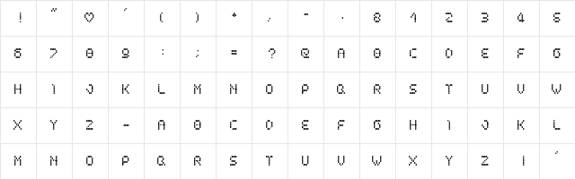 schnee Regular  glyph index