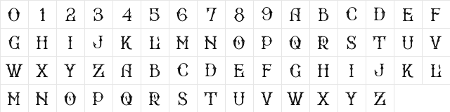 Bradford Press  glyph index