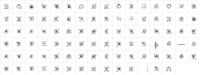 LD TicTacToe Regular  glyph index