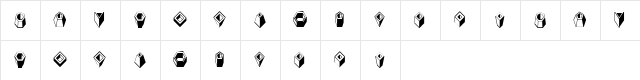 Basic Objects Regular  glyph index