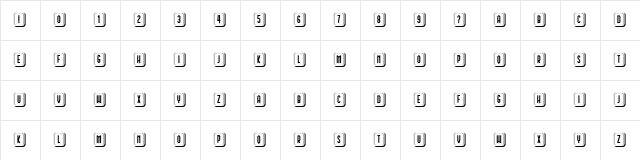 Schwarzenberg Capitals Hollow Regular  glyph index