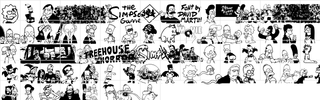 Simpsons Treehouse of Horror Regular  glyph index