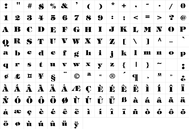 Timpani_Heavy-Normal Regular  glyph index