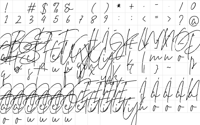 Just Do It Regular  glyph index