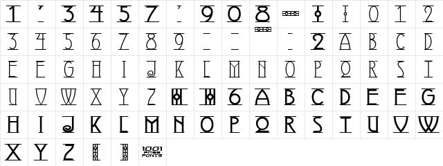 Avignon NF Regular  glyph index