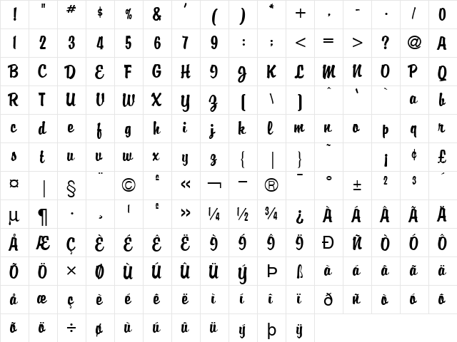 Brisk-Extended Normal  glyph index