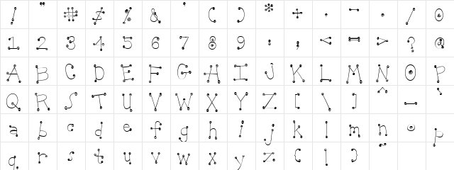 PC Little Squiggles Regular  glyph index