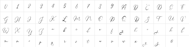Charleigh Regular  glyph index