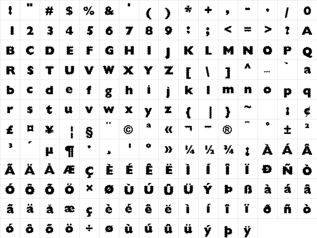 FZ BASIC 57 SPIKED Normal  glyph index