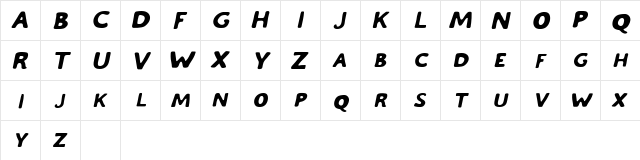 Chaos And Madness Free Italic Regular  glyph index