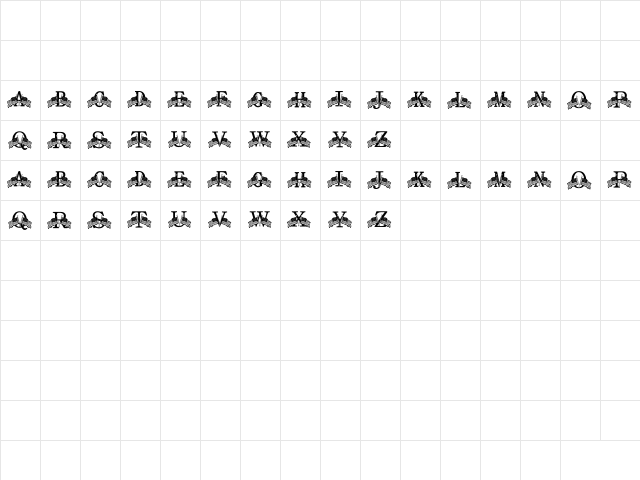 FD Flying Flags Regular  glyph index