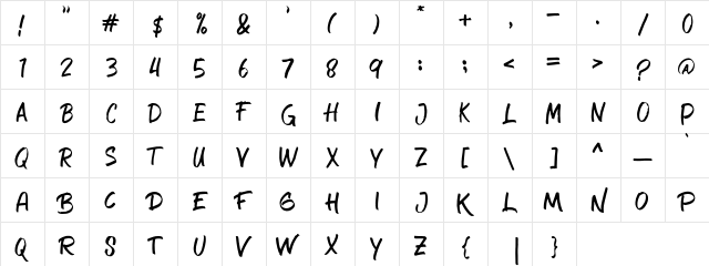 Crimson Black DEMO Regular  glyph index