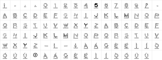 MontaplexOutline Regular  glyph index