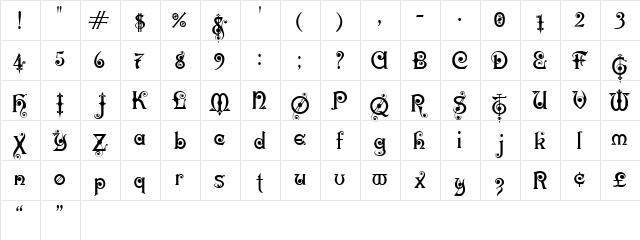 Karnac Two Karnac  glyph index