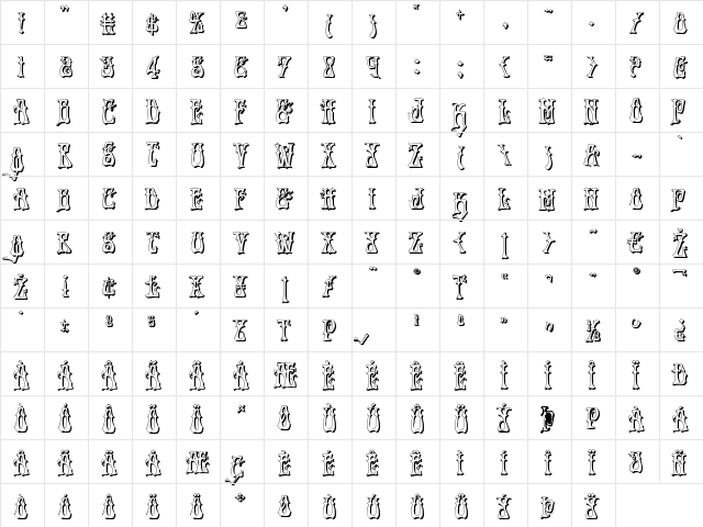 Instant Zen 3D Regular  glyph index