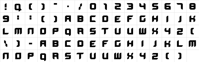 BloodWax Bold  glyph index