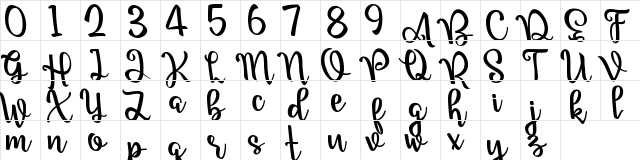 Nour Manise Regular  glyph index