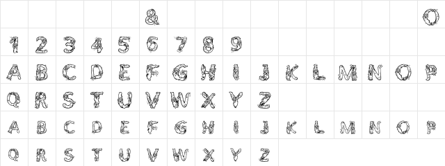 AlphaWizard Regular  glyph index