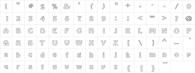 Vagabond Hollow Wd Regular  glyph index