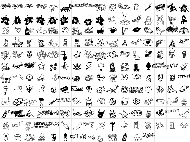 WC Schlaasss normal  glyph index