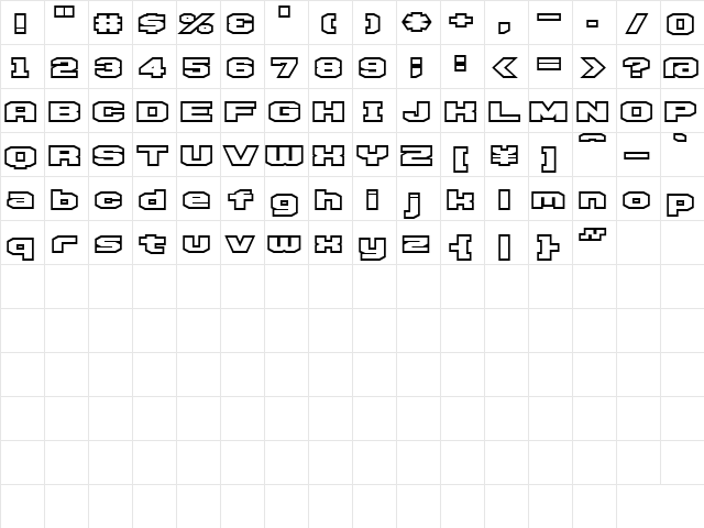 D3 Egoistism outline Regular  glyph index