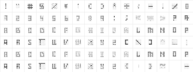 Onward Regular  glyph index