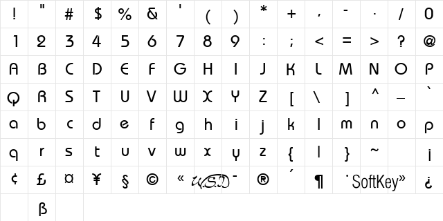 Brie Medium Regular  glyph index