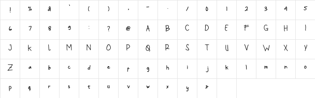 Glenn Before School Regular  glyph index