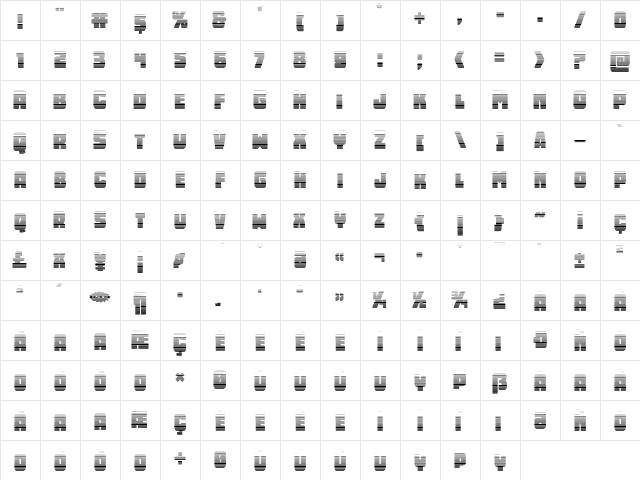 Opus Mundi Gradient Regular  glyph index