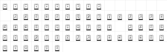 101! Dad Goes Formal Regular  glyph index