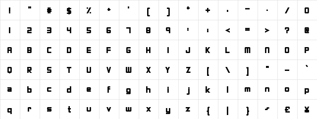 FIGHTING FORCE Regular  glyph index