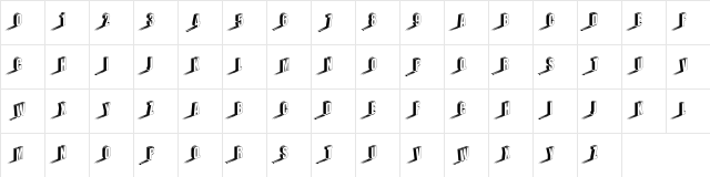Three Dimensions Hollow Regular  glyph index