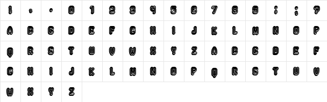 Rockefeller 3D Fancy Flat Regular  glyph index