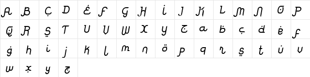 Rodja Alt End Slanted Rodja Alt End Slanted  glyph index