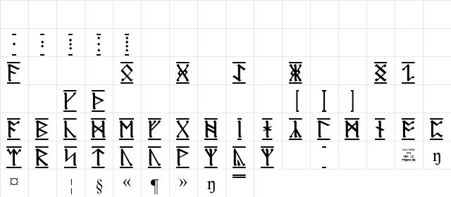AngloSaxon Runes-1 Regular  glyph index