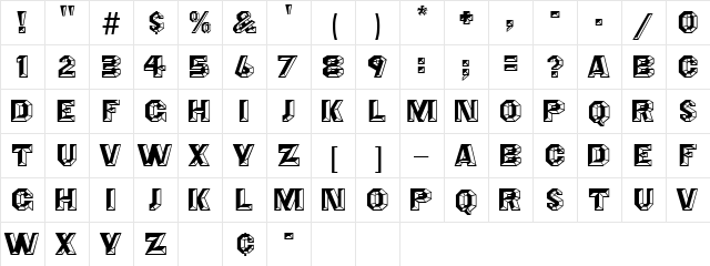 Angles Octagon Regular  glyph index