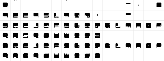 Cups n coffee Regular  glyph index