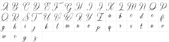 Resillia Regular  glyph index