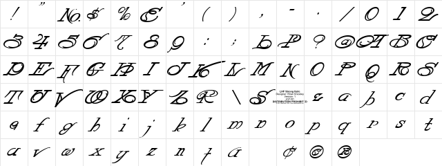 LHF Strong Italic Regular  glyph index