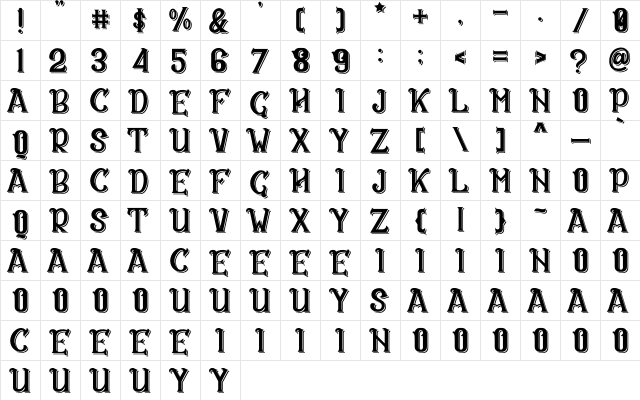 CS Rosalia Double Regular  glyph index